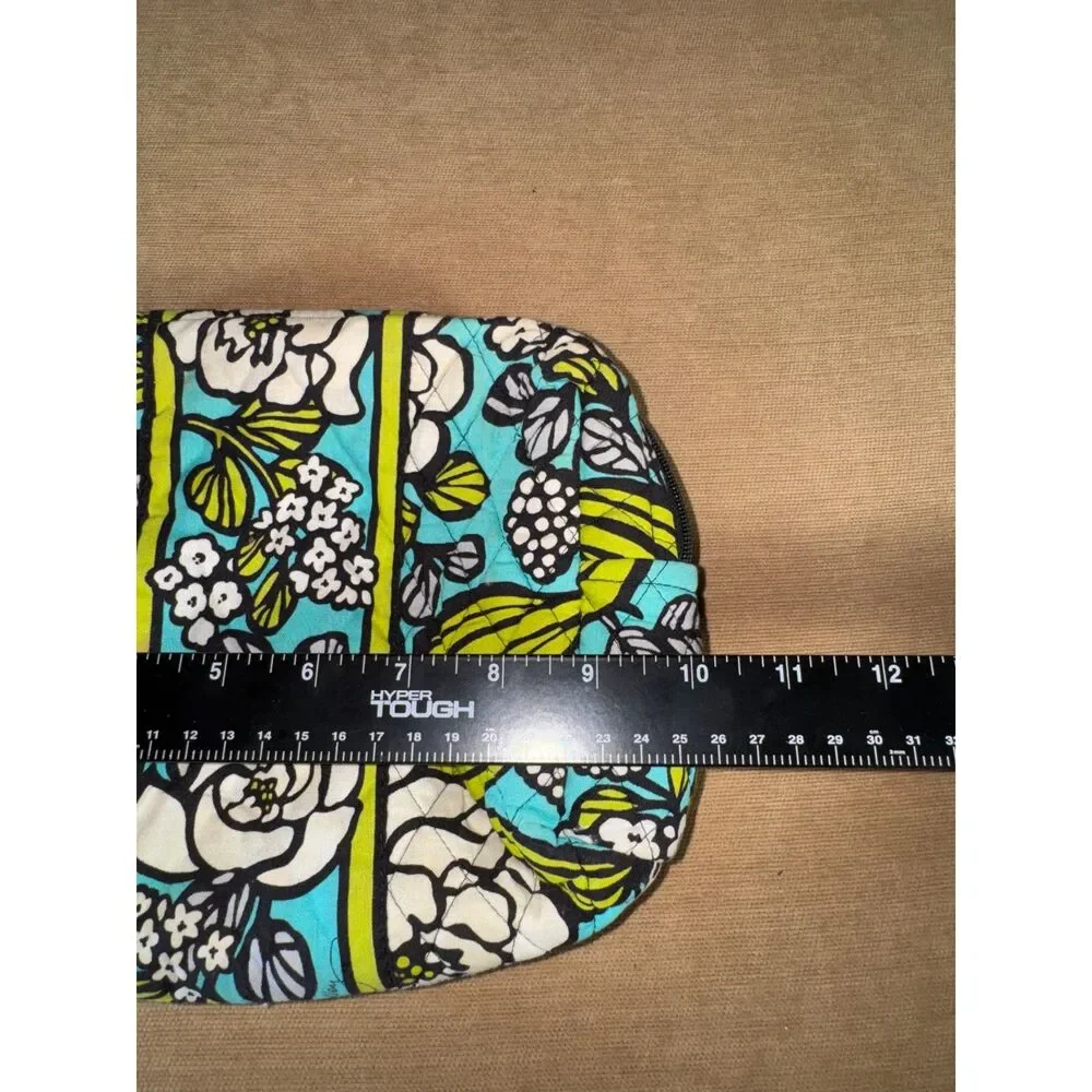 Vera Bradley White teal and green cosmetic bag, Small